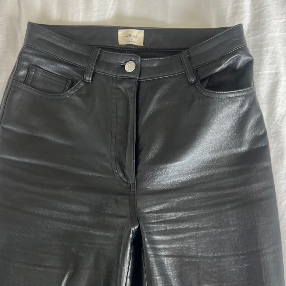 Wilfred Shiny Black Leatherette Trousers